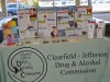 A display from the Clearfield/Jefferson Drug and Alcohol Commission outside the auditorium of the Clearfield Area Junior/Senior High School auditorium provides information about drug and alcohol abuse. The high school hosted a public forum Wednesday evening for parents and community members. (Photo by Kimberly Finnigan)