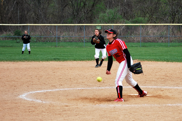 Freshman pitcher Heather Picard picked up two wins in the "Thunder on the Mountain" tourney. (Photo courtesy ladybisonsports.org)
