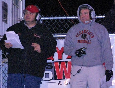 The "homer" voices of the Bisons, Fredo and Planet P (Photo courtesy clearfieldfootball.org)