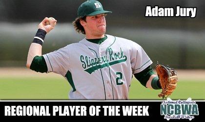 Adam Jury received Regional Hitter of the Week Honors for Slippery Rock (Photo courtesy SRU Athletics)