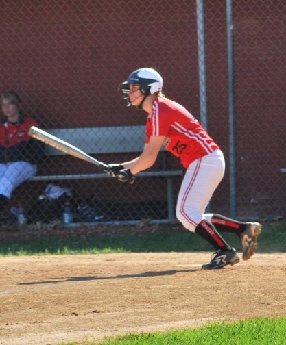 Freshman Rachel Hoffman has four homeruns in her last three games. (Photo courtesy ladybisonsports.org)