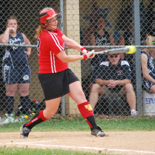 Senior Suzie Colesar had the game-winning hit in the 6-0 win over Brookville (Photo courtesy ladybisonsports.org)