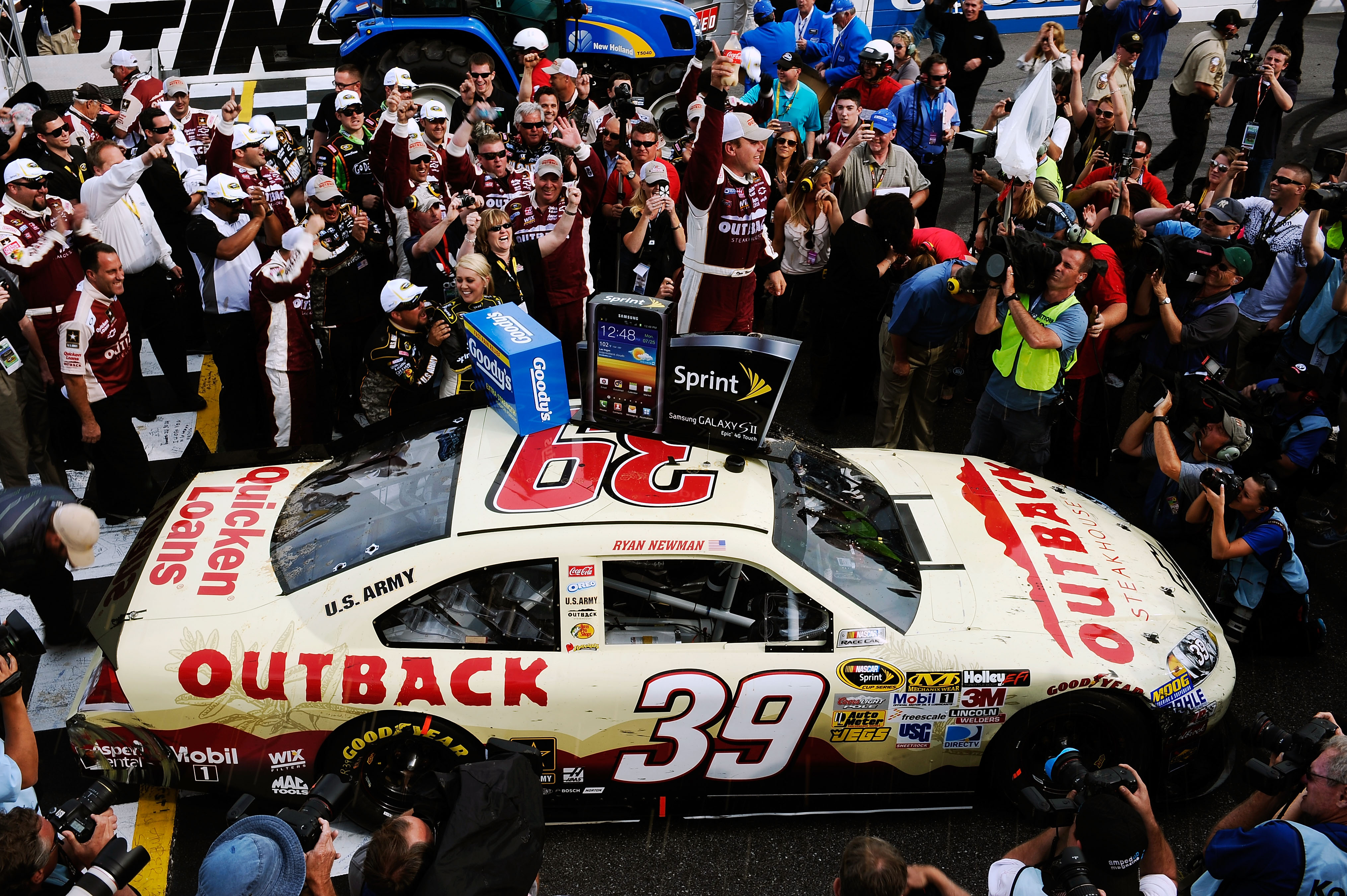 It was Ryan Newman who survived a late melee at Martinsville to secure his first victory of the season.