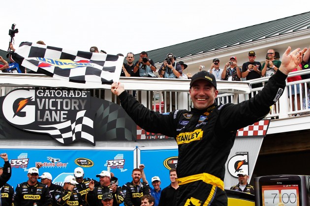 In the midst of one lap, the lead went between three drivers and changed about five times.  When the checkered flag waved, it was a repeat win for Marcos Ambrose, his second career Sprint Cup Victory.