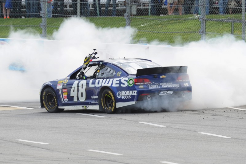 There was not one doubt in anyone's mind who the dominant car was this weekend.  Jimmie Johnson now has the most grandfather clock trophies of any active driver at the "Paper Clip."