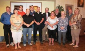Emergency responders from the area were honored during a recent appreciation dinner hosted by Clearfield Hospital in celebration of National EMS Week. Among those attending were, front row, from left, Theresa Surkovic, Moshannon Valley EMS; Shawn Kennedy, Clearfield EMS; Brian Moore Jr., Clearfield and Moshannon Valley EMS; Fonetta Gates, Moshannon Valley; Sandra Foster, Moshannon Valley; and Diane Marcinko, Moshannon Valley. Second row, Rick Trent, Bryant Yingling and Nathan McClellan, Clearfield EMS; Christopher Wilson, M.D., medical director, Clearfield Hospital emergency department; Bob Mitchell, Clearfield and Moshannon Valley EMS; and Wes Cartwright, Moshannon Valley. (Provided photo)
