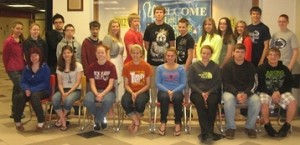 Clearfield Area High School students of the month for April are, seated, from left: Koral Seaburn, Macala Leigey, Brianna Spencer, Emily Aveni, Ronna Wisor, Darian Casher, Cory Leonard, Jonathan McCreadie. From left to right, standing, are: Diane Thompson, Jensen Maines, Brandon Nishida, Bradley Barnett, Amber Casher, Noah Cline, Devin Jones, David King, Paige Spingola, Megan Shurer, Alyssa Broad, Matt McKenzie and Jon Stephens. (Provided photo) 