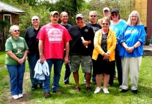 Natives of Helvetia returned for the DuBois Area Historical Society’s Spring Walk on May 18. In the front, pictured, from left, are Carol Laughlin, Scott Hilliard, Bill Allenbaugh, Beverly (McGranor) Holt and Mary Jane Miller. In the back, from left are, Jerry Stottish, Ron Chollock, Ron Lyons, Jim Miller and Paula (Kelchner) Stone. (Provided photo)