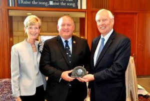 U.S. Rep. Glenn Thompson is pictured with Penn State President Rodney Erickson and Kay Salvino, President, Alumni Association. (Provided photo) 