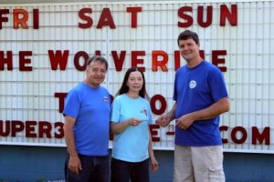 Pictured, from left to right, are Bill and Barb Frankhouser, owners of the Super 322 Drive-in, and Brad Davis, owner of Mabel’s Pizza. (Provided photo)