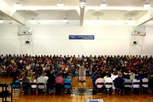 New students and their family members filled the gymnasium during Convocation 2013. (Provided photo)