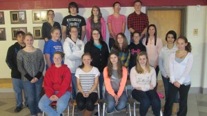 October students of the month at Clearfield High School are, from left, front row: Brianna Spencer, Danelle Billotte, Macala Leigey and Gabby Naddeo; middle row: Mason Shadduck, Lauren Stover, Brittany Struble, Miranda Wormuth, Taylor Humberson, Sierra Fulmer, Tyanne Miles, Casey Ulrich, Althea Lauver and Seanna Powell; and back row: Brianna Spencer, Timmy Vaux, Alexis Stephenson, Shane Graham and Noah Cline. (Provided photo)