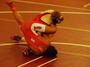 Bison junior Noah Cline lost his first match at regionals, only to come back for third (Photo by Jessica Shirey)