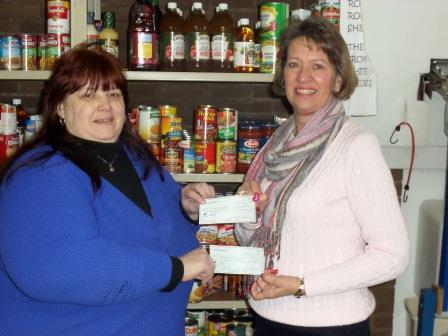 Pictured, from left to right, are Robin Clark, Clearfield Food Pantry worker and Connie Harris of the Clearfield Woman’s Club. (Provided photo)