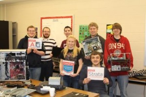 Pictured, in front from left, are Allen Hazlett, Morgan Green and Duane Visnofsky.  In the back, from left, are Jerome Mick, IT instructor, Grant Yarger, Andrew Waugh and Brandon Framer. (Provided photo)