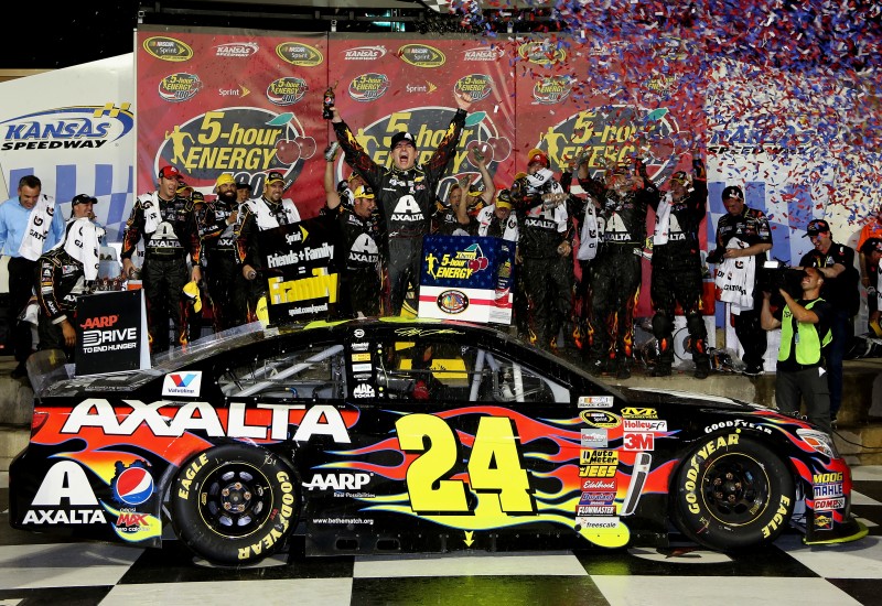 The weight on this team's shoulders is finally gone.  Jeff Gordon can say he's  race winner, and he's in the Chase.
