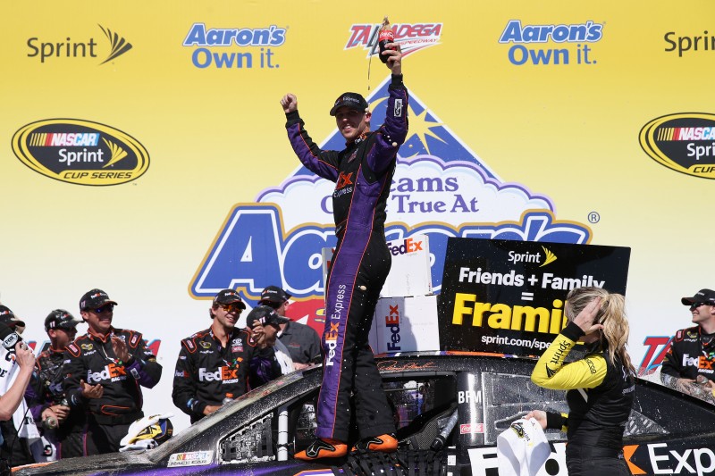 In typical Talladega fashion, there were big wrecks and intense racing.  Denny Hamlin survived to get the victory.