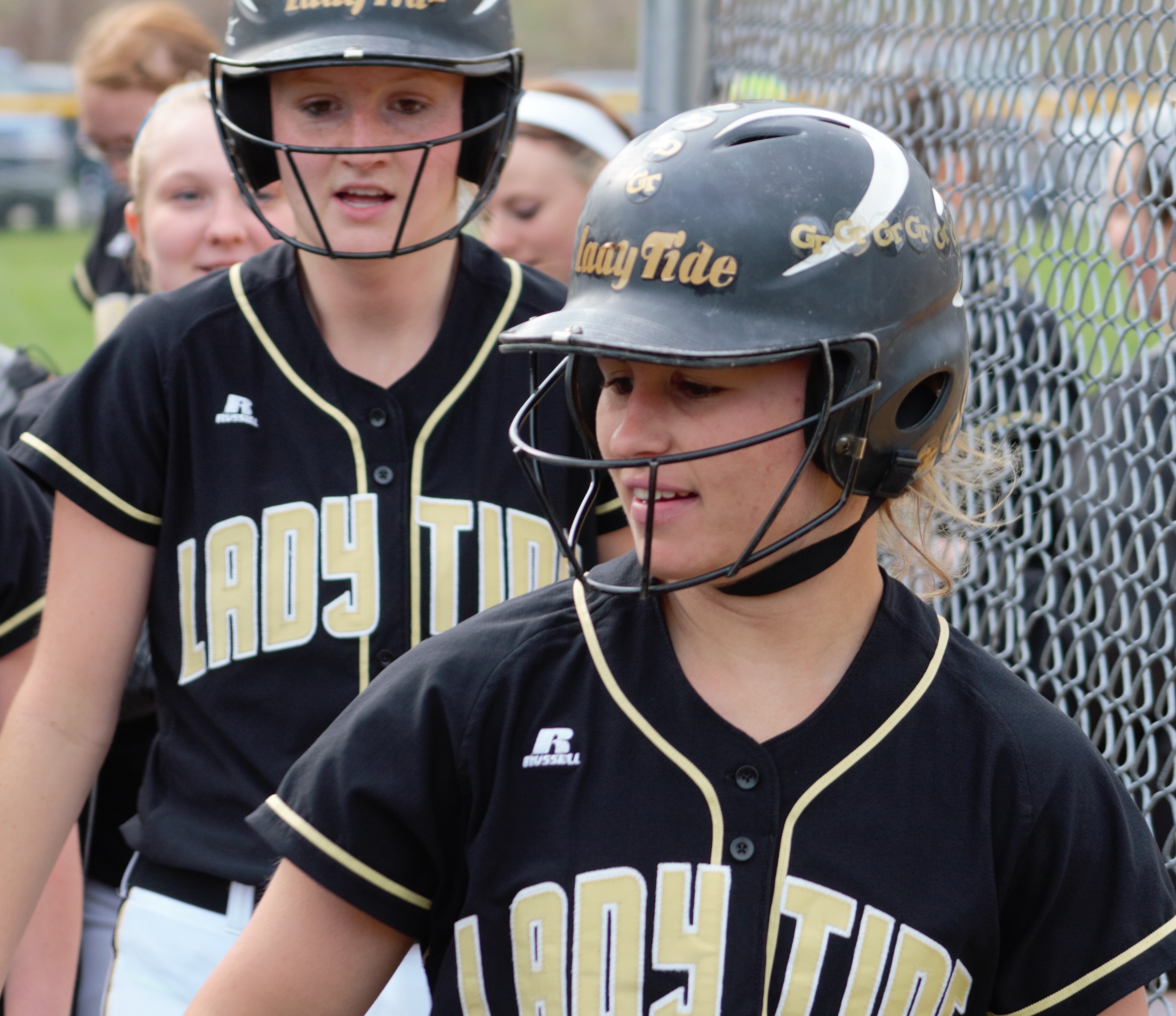 BIG GAME AT THE PLATE - Curwensville junior Alaina Stiles went 3-for-4 with two home runs and a double on Wednesday.  The Lady Tide dropped the game, however, 10-5 to Elk County Catholic.  (photo by Rusty McCracken)