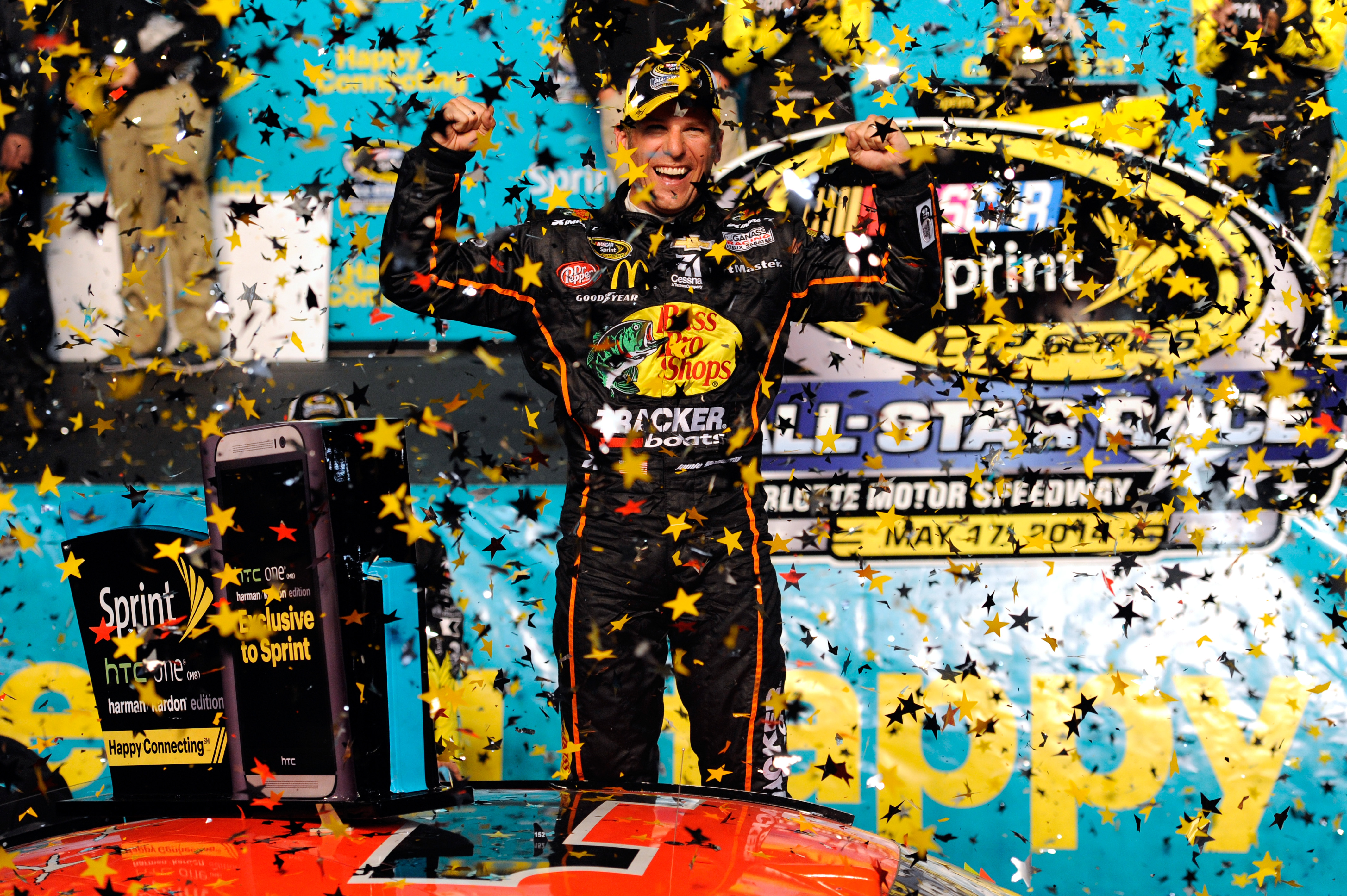 An intense battle on the final restart gave an emotional Jamie McMurray his first All-Star Race win, plus a $1 million check.