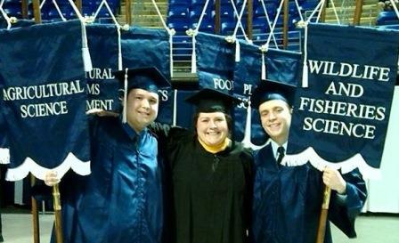 From left to right are Nicholas Moore, Instructor of Wildlife Technology Keely Roen and Scott Laudermilch. (Provided photo)