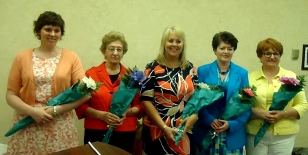 Pictured, from left, are new officers Missy Billotte, president; Peggy Rhone, CAP, vice president; Brenda Heschke, secretary; Shelly Luchini, treasurer; and Carol Lundgren, CAP-OM, immediate past president.  (Provided photo)