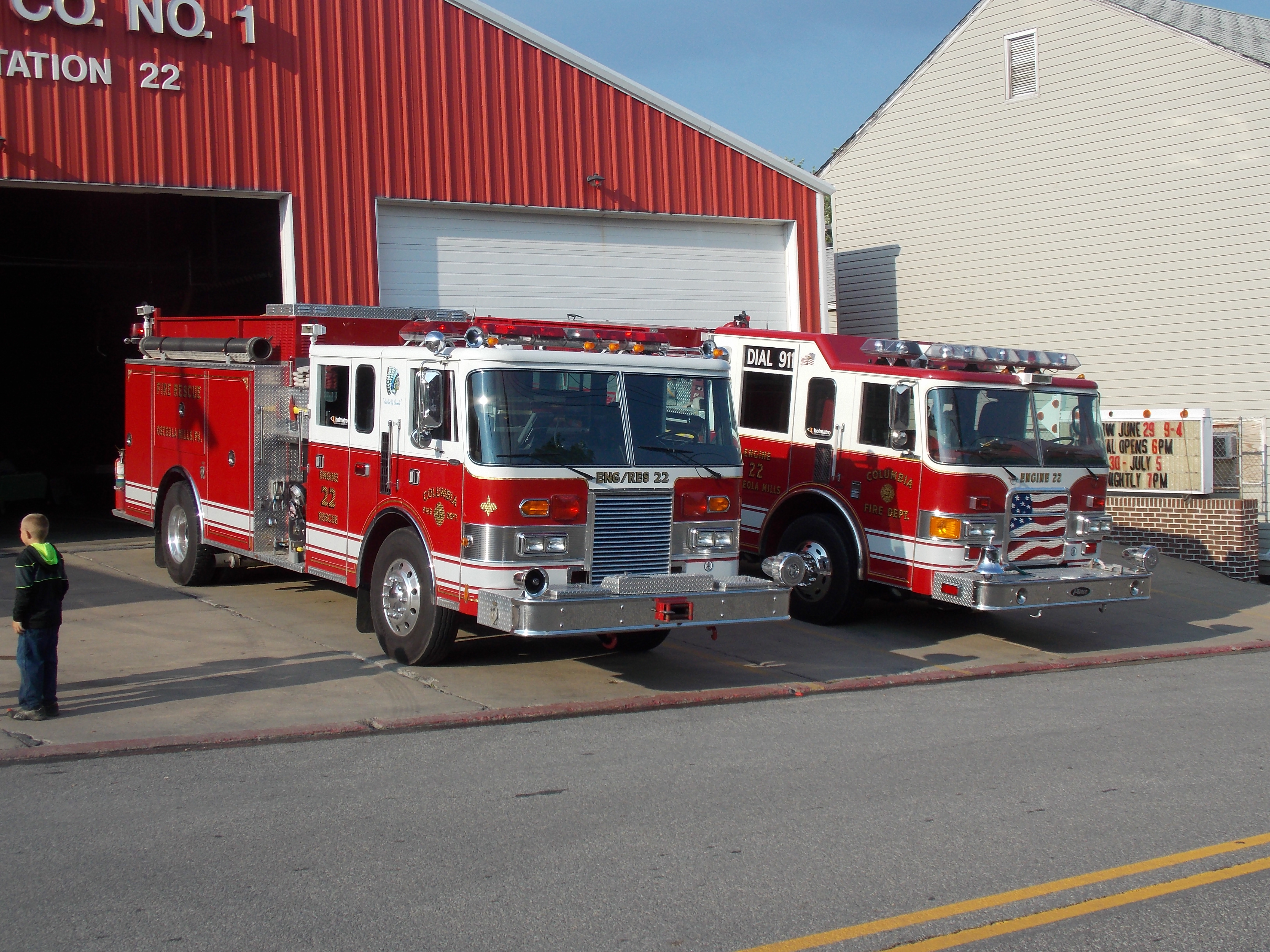 Osceola Mills fire engines are on display at the carnival's entrance. (Photo by Dustin Parks)