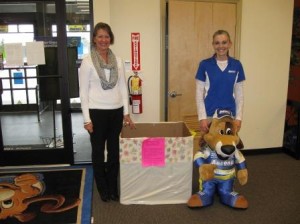 Pictured from left to right are Connie Harris, CPCA’s Clearfield County supervisor, and Sherry McCloskey, Aaron’s sales manager. (Provided photo)