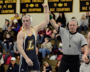 Nolan Barger won the 165-pound title at the John Summa Memorial Tournament Saturday (Photo courtesy Lycoming Athletic Dept)