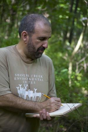 Robert Loeb, associate professor of biology and forestry, conducts field work during a forest study at Radnor Lake in Tennessee.  (Provided photo)