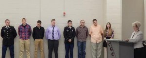 Shown from left are: Alex Hunsaker, Automotive Technology; Tyler Womer, Automotive Technology; Austin Slother, Diversified Occupations; Jordan Miller, Diesel Technology; Jared Lindstrom, Automotive Technology; Robert Garvey, Diesel Technology; Christian Rubbe, Automotive Technology; Caitlyn Stockwell, Architectural Drafting; and Jen Womer, Co-Op instructor. (Provided photo)