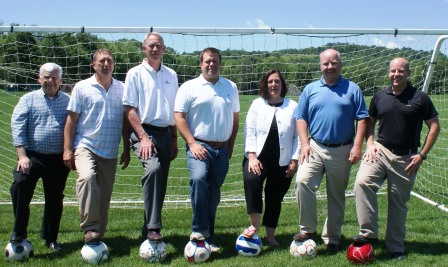 Photo captions - #1, CSA members: (L-R) Alan Walker (Capital Campaign Coordinator), Dave Andersen (Board member), Eric Johnson (CSA Treasurer), Andy Spencer (Capital Campaign Coordinator), Lisa Soult (Capital Campaign Coordinator), Bob Aleksivich (CSA President) and Rob Swales (CSA coach and Memorial Golf Project Coordinator). (Provided Photo)