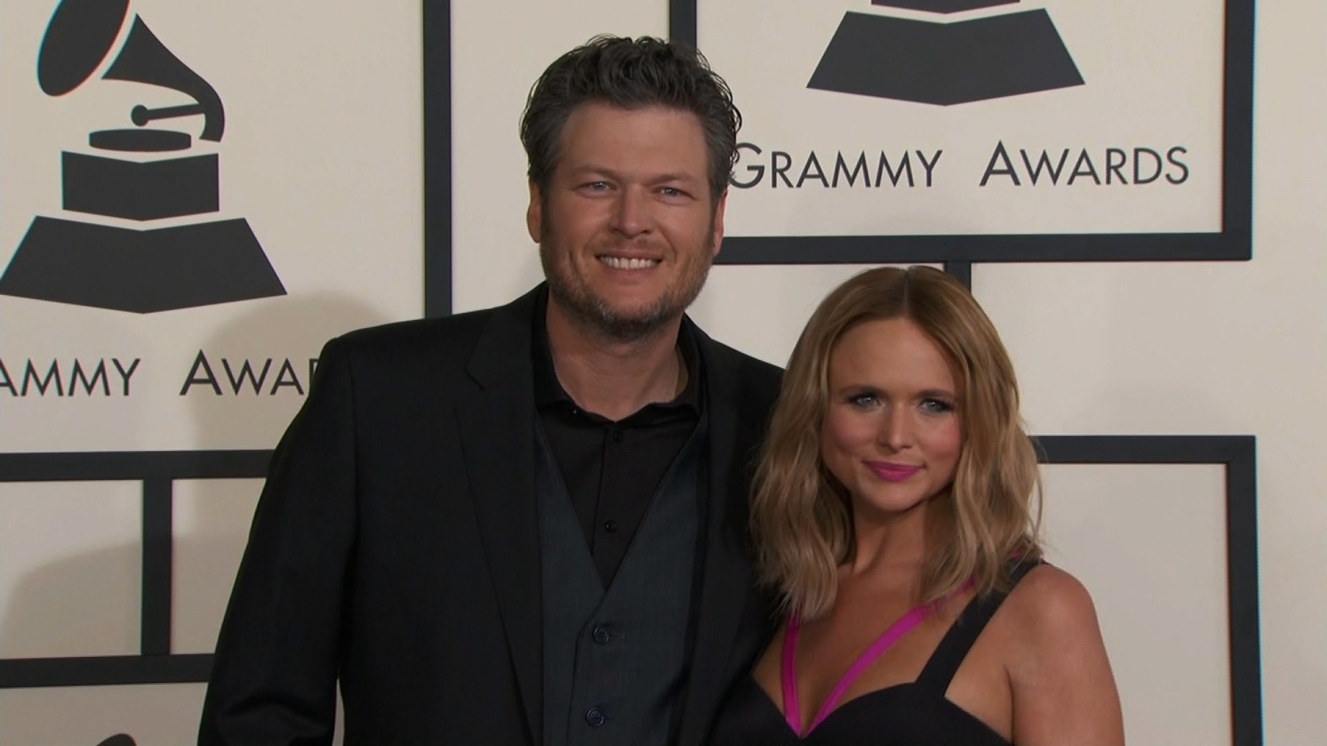 Blake Shelton and Miranda Lambert on the red carpet at the 57th Annual GRAMMY Awards in Los Angeles on Sunday, February 8, 2015.