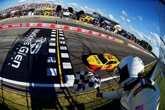 One corner short, that's what Kevin Harvick was thinking as he saw Joey Logano take the checkered flag