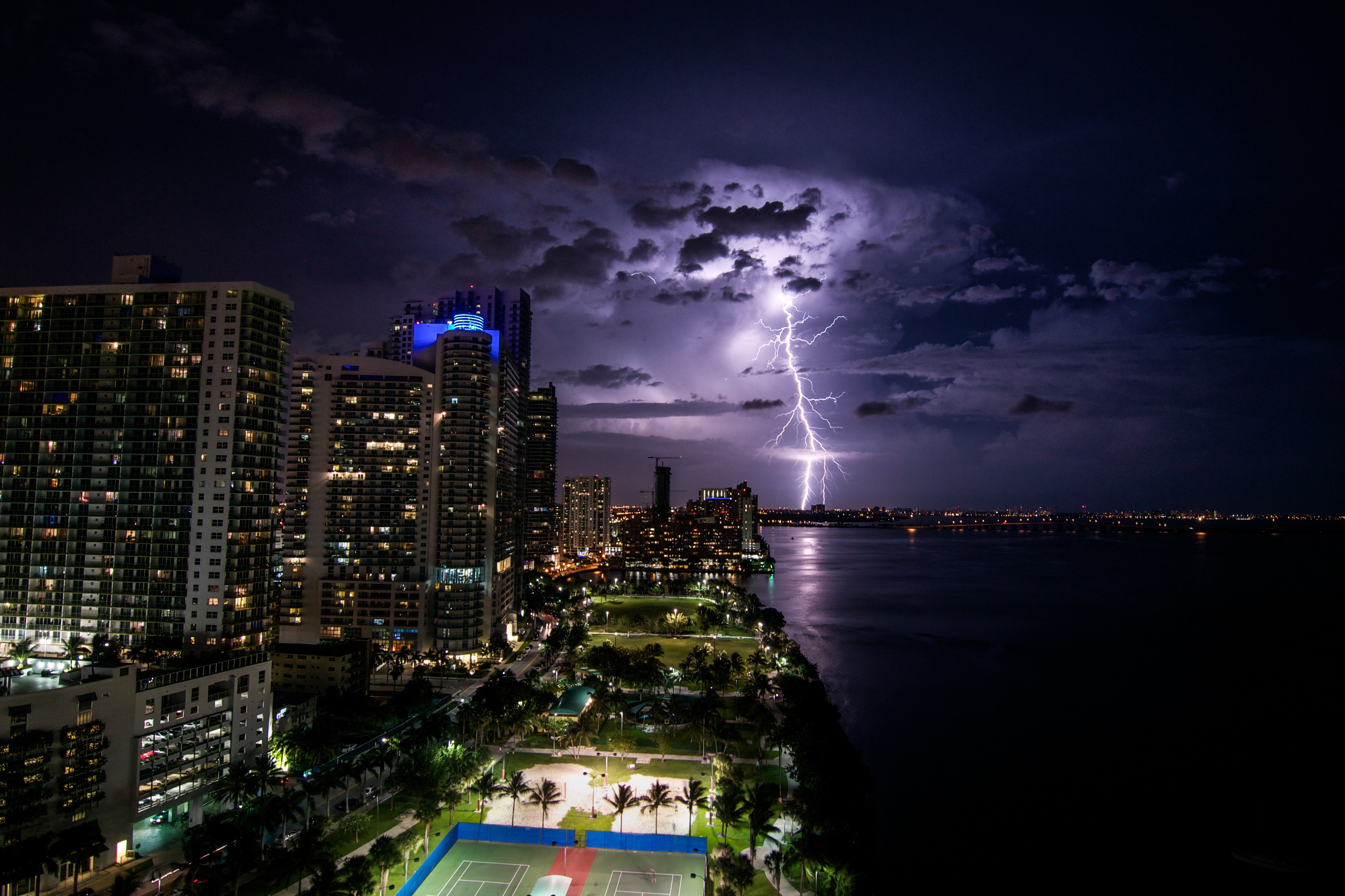 "I was really surprised I was able to capture a lightning strike like this," said Madeline Belt, who shot this photo off Biscayne Bay in Miami in June. The storm would later become Hurricane Arthur.