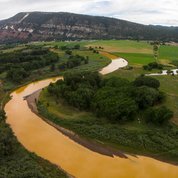 The Animas River after a mine waste spill.