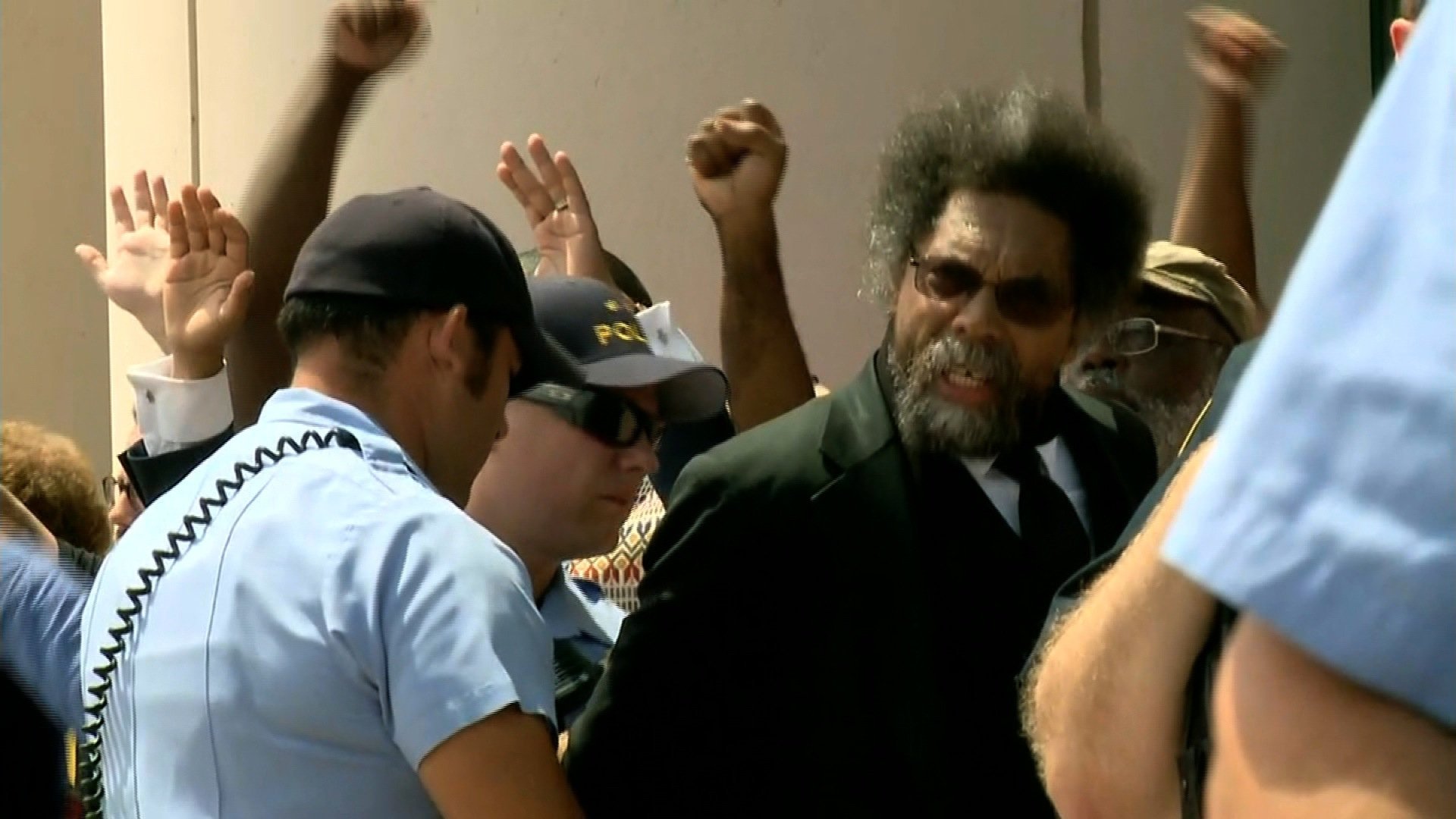 **Embargo: St. Louis, MO**

Peaceful protests outside Eagleton Courthouse leads to arrests including activist Cornel West.