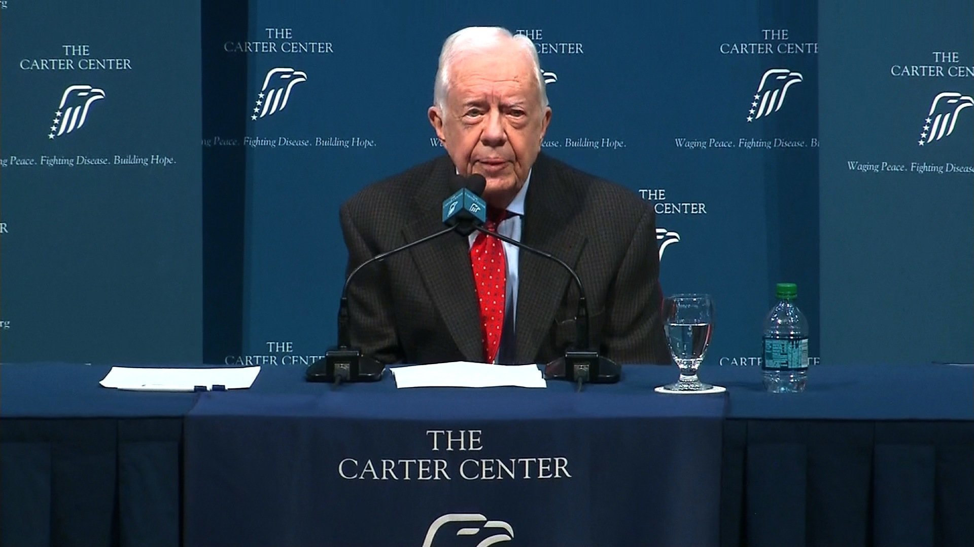 Former President Jimmy Carter said Thursday doctors found four spots of melanoma on his brain, describing his cancer diagnosis at a press conference in Atlanta. "I'll get my first radiation treatment this afternoon," Carter said, adding doctors began checking for more cancer after removing a spot from his liver.