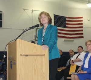 Chancellor Melanie Hatch Welcomed new students to Penn State DuBois during convocation ceremonies on Thursday in the campus gymnasium, officially kicking off the new academic year. (Provided photo) 