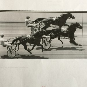 GREAT FINISH to the Brooke Erin Yeager Memorial of the Clearfield County Fair's Pennsylvania Sire Stakes Three-Year-Old Filly Pace resulted in Clear Winner, with Brady Brown in the sulky, edging Keystone I Wish and driver Todd Schadel by a head with Quickstartmyheart and Chris Shaw one length back. (Photo by Gretchen Linscott Photography) 