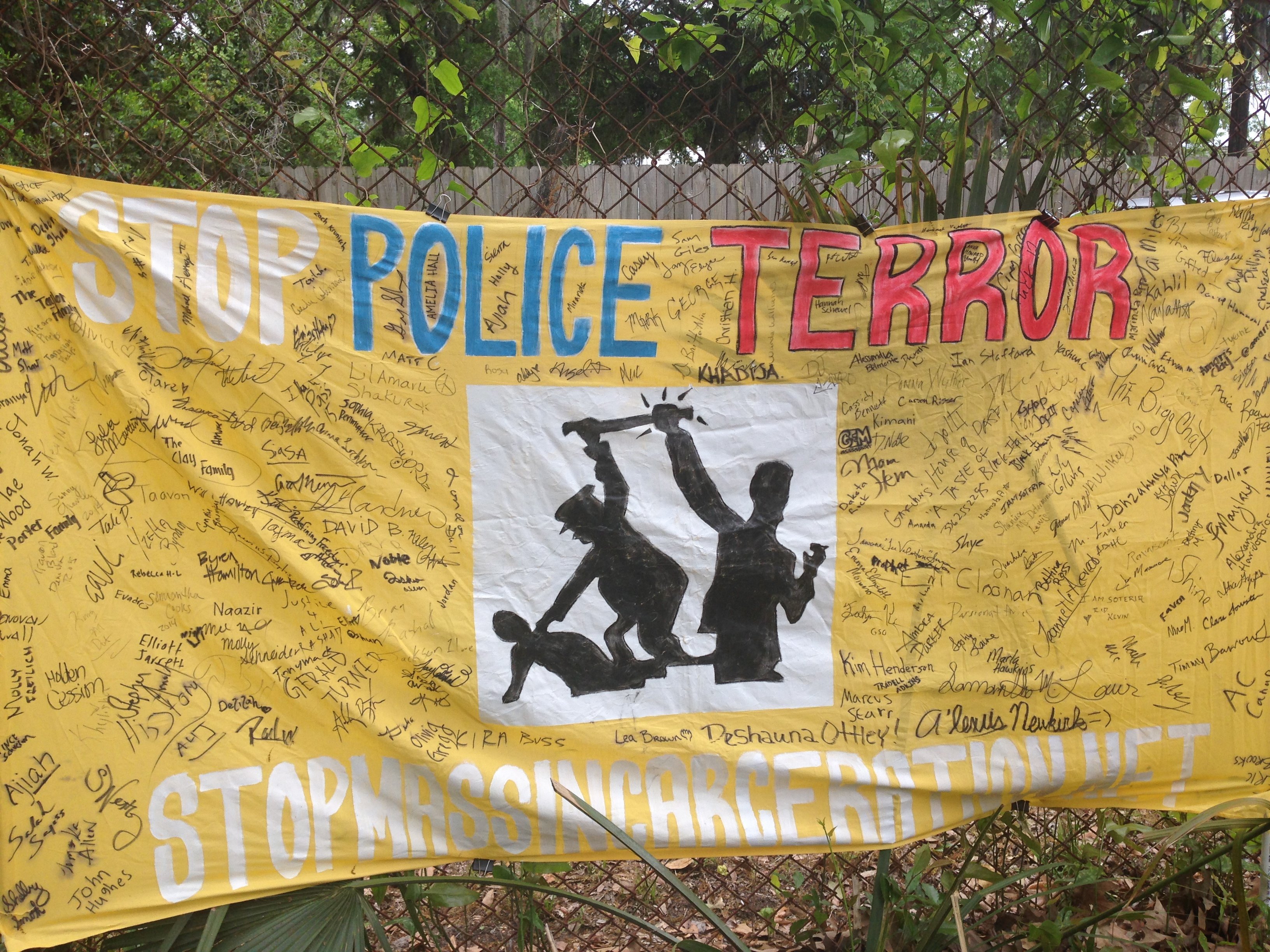 Vigil for Walter Scott at the location where he was killed.