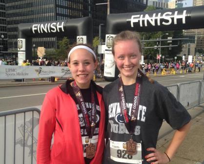 Penn State DuBois runners Juliann Boddorf, left, and Carley Boice. (Provided photo)