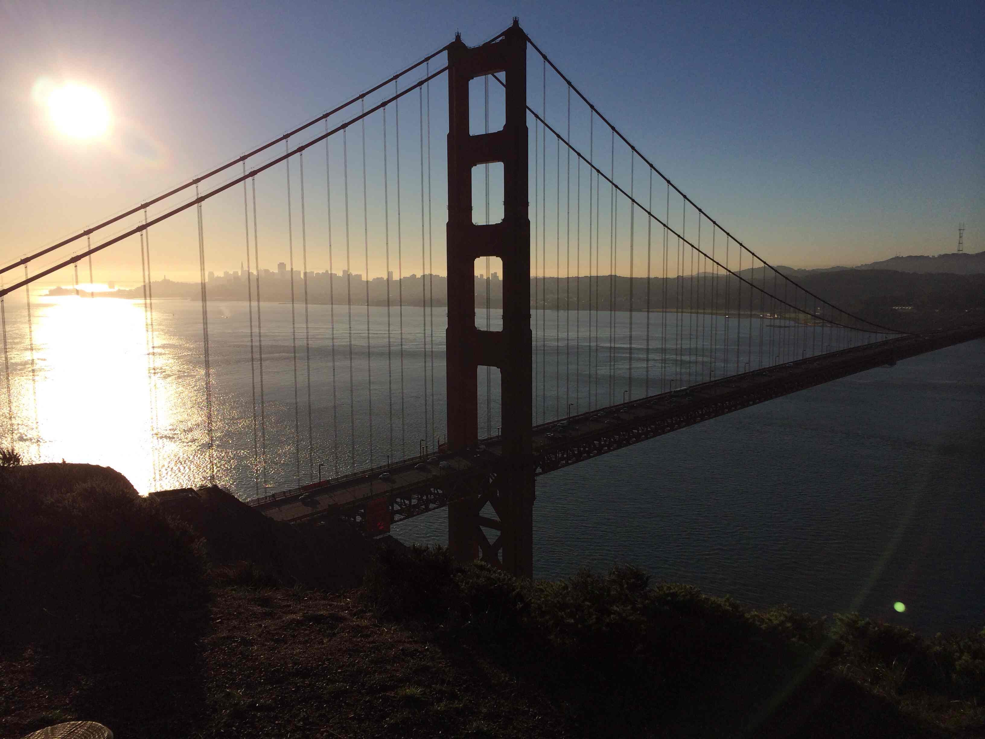 Golden Gate Bridge at sunrise on 10/14/13
(Received via CNN Capture)