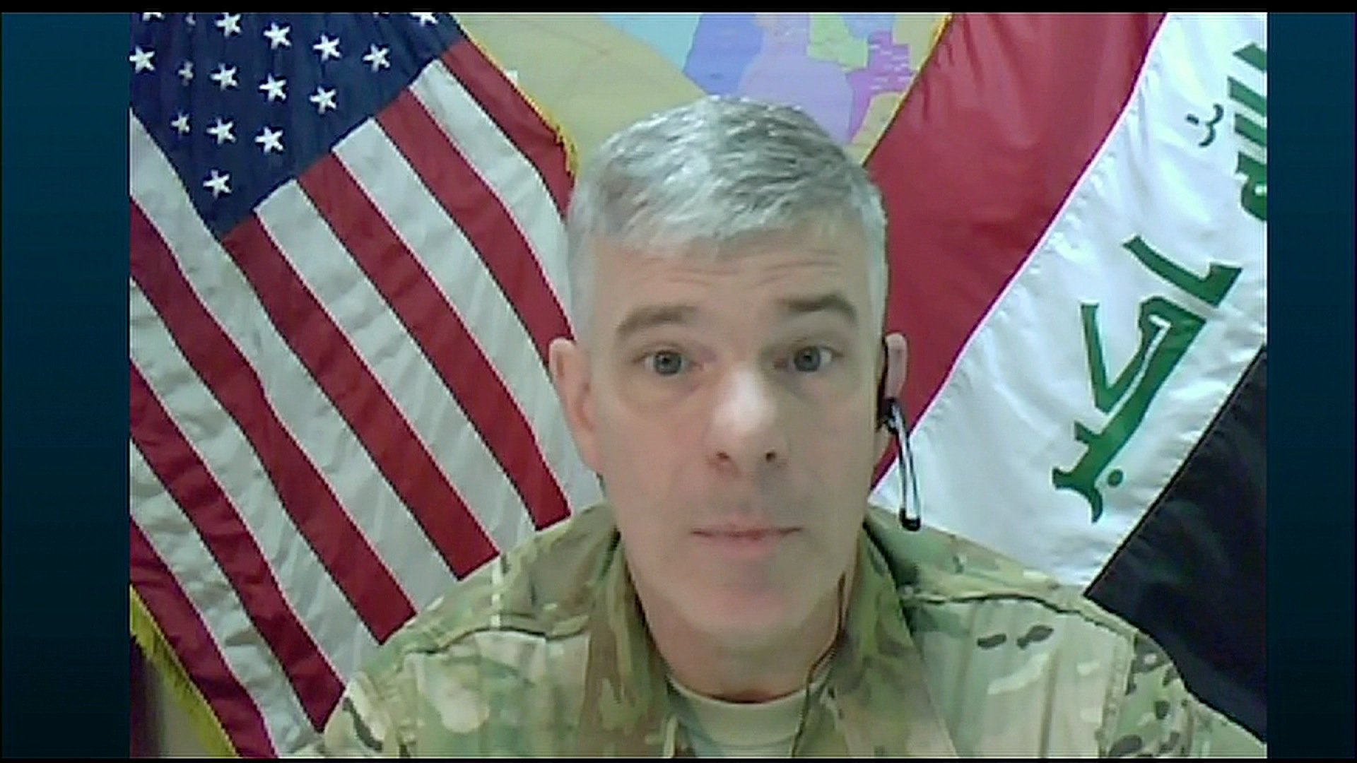 Operation Inherent Resolve Spokesman Col. Steve Warren conducts a press briefing via teleconference from Baghdad.