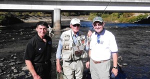 (Pictures left to right:  Pat Domico, project coordinator; Joe Humphreys, fly fishing expert; John Araway, executive director of the Pennsylvania Fish and Boat Commission.)