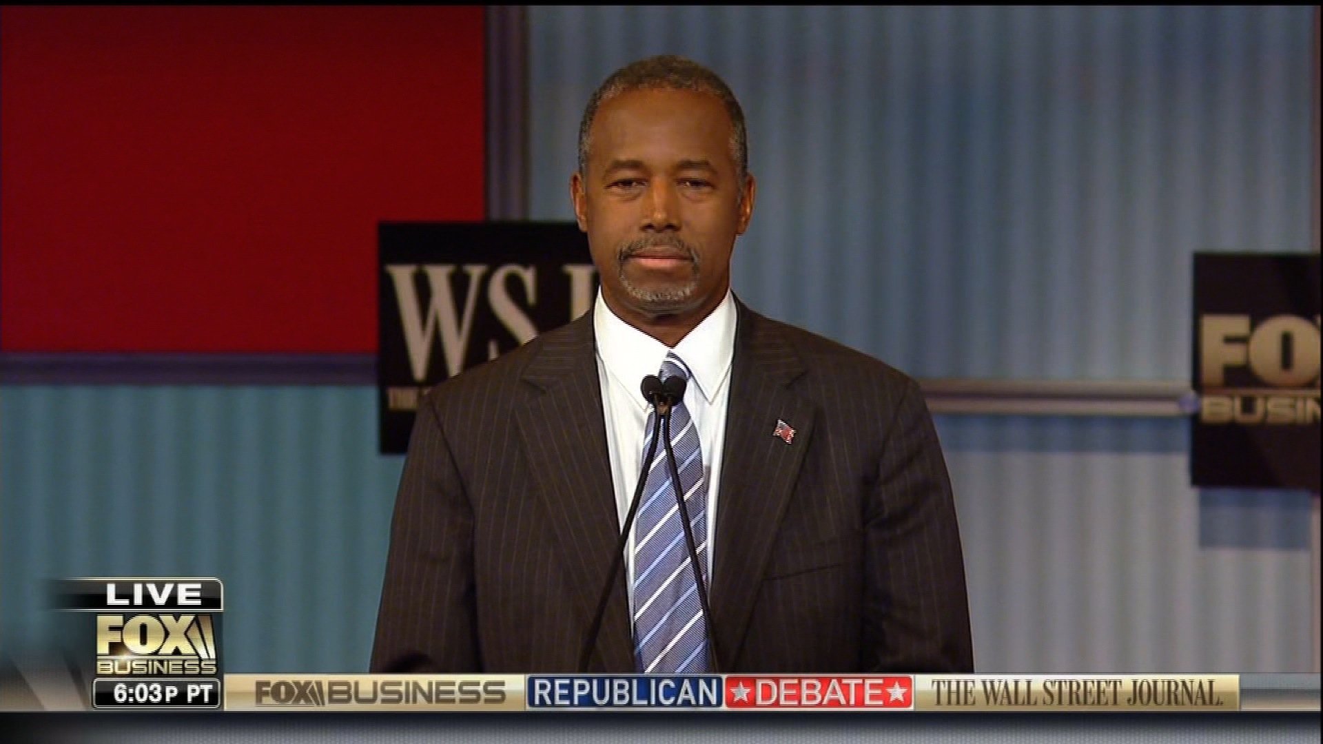 Presidential candidate Ben Carson at the GOP debate in Milwaukee, Wisconsin.