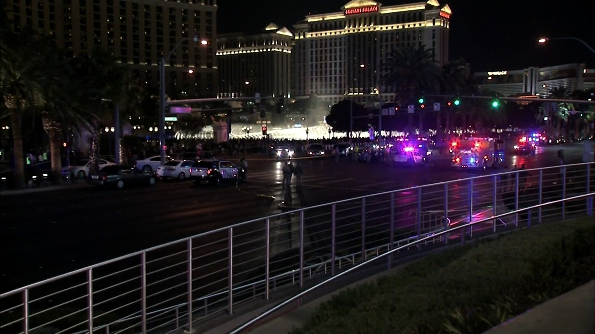 The Las Vegas Strip was blocked off after a car mowed down more than 30 people Sunday night, authorities said. At least one person was killed. The driver was detained.