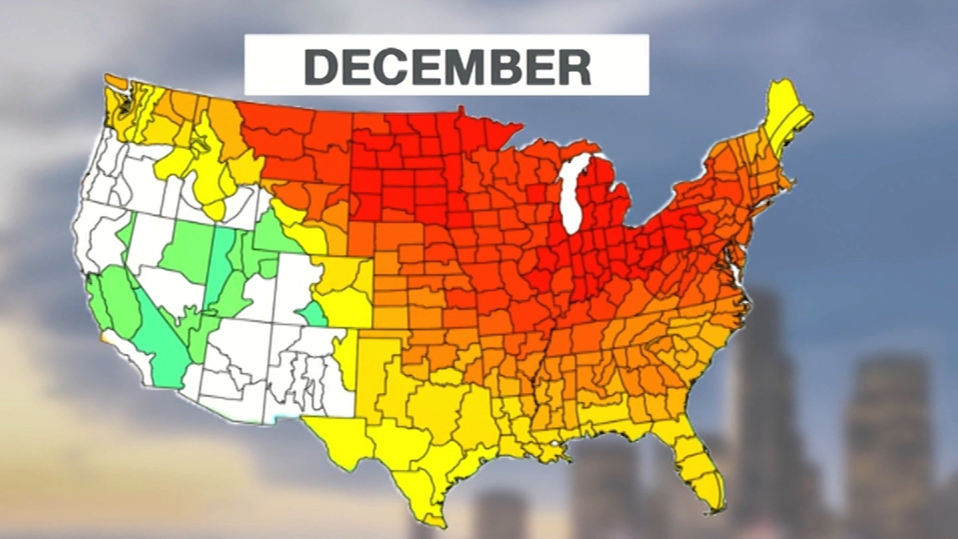 In December 2015. there have been more than 2,600 record high temperatures recorded and less than 150 record lows.
