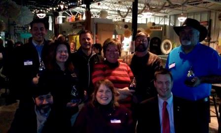 Shown in the back row, from left, are Josh Benton of Buck's Pizza, State Rep. Tommy Sankey, Scott Brubaker of CCGT and Doug Ruffo of Benezette Wines. In the middle row are Deanna Schall, ranger at Parker Dam State Park and Annette Roy of CCGT.  In the front row are Clearfield County Commissioner Tony Scotto, Jackie Syktich of DuBois Business College and State Rep. Matt Gabler. (Photo by Wendy Brion)