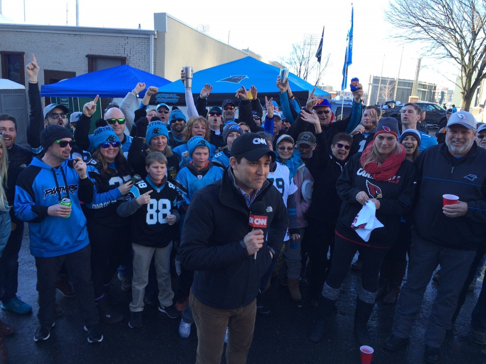 Passionate fans in Charlotte, North Carolina prepare for the NFC Championship game between the Carolina Panthers and Arizona Cardinals with CNN's Polo Sandoval.