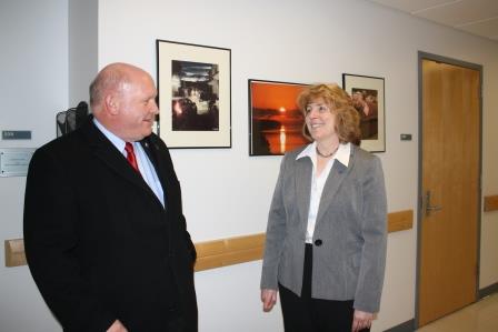 U.S. Rep. Glenn Thompson is welcomed to Penn State DuBois by Chancellor Melanie Hatch. (Provided photo)